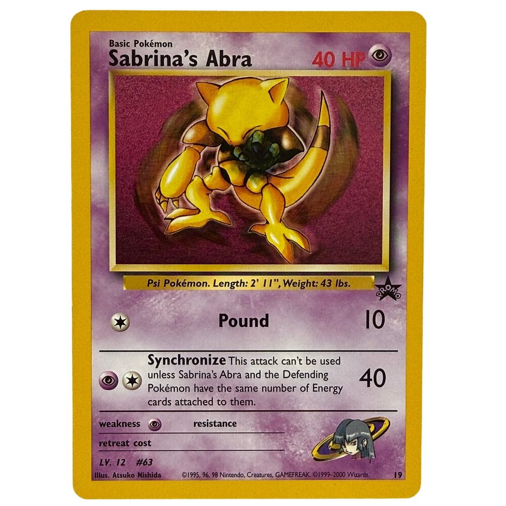 Pokémon Sabrina's Abra #19 Pokémon Black Star Promo 2000 Vintage Card NM